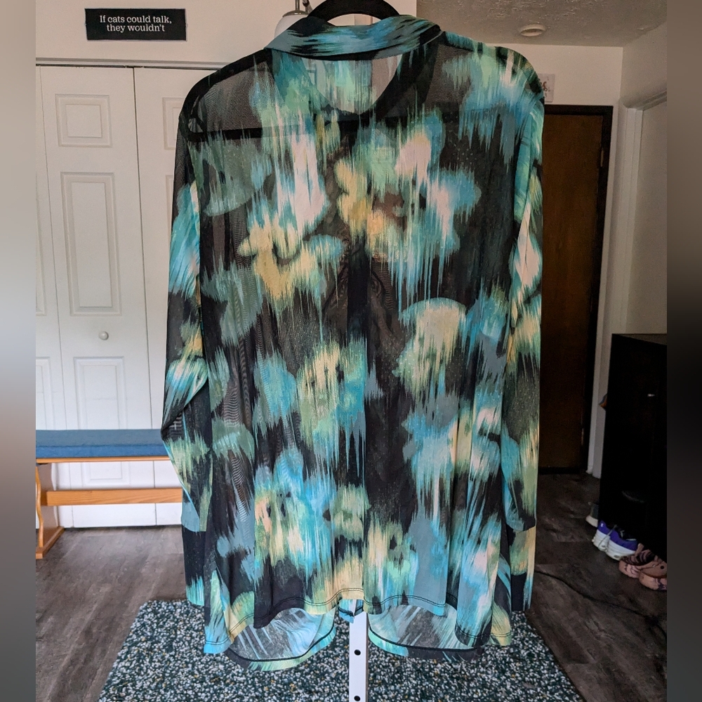 Future Collective Semi-Sheer Button-Down - Picture 3 of 6